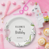 Bloemenmeisje 1e verjaardag Bord papier (Feest)