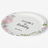 Bloemenmeisje 1e verjaardag Bord papier (Gekanteld)