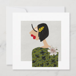 Bloemenmeisje 2 Mode Illustratie Kaart