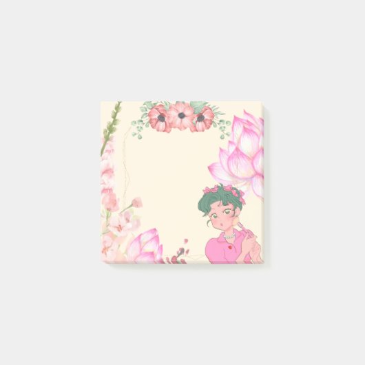 Bloemenmeisje 5 plaknotities post-it® notes (Voorkant)
