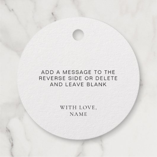 Bloemenmeisje-aanzoek Folie Favor Tag (Achterkant)