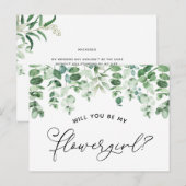 Bloemenmeisje-aanzoekkaart Aankondigingskaart (Voorkant / Achterkant)