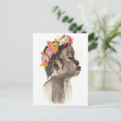 Bloemenmeisje Art Briefkaart (Staand voorkant)