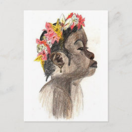 Bloemenmeisje Art Briefkaart