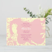 Bloemenmeisje Bar bat Mitzvah nodigt roze uit Kaart (Staand voorkant)