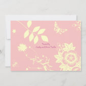 Bloemenmeisje Bar bat Mitzvah nodigt roze uit Kaart (Achterkant)
