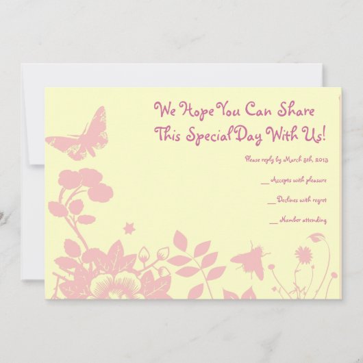 Bloemenmeisje Bar Bat Mitzvah Uitnodigingskaart Kaart (Voorkant)