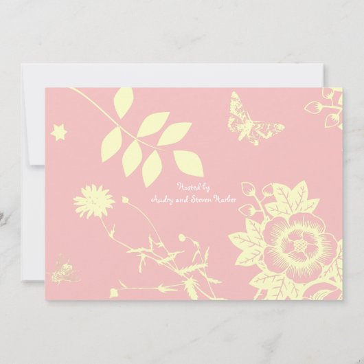 Bloemenmeisje Bar Bat Mitzvah Uitnodigingskaart Kaart (Achterkant)