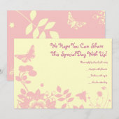 Bloemenmeisje Bar Bat Mitzvah Uitnodigingskaart Kaart (Voorkant / Achterkant)