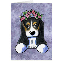 Bloemenmeisje Basset Hond