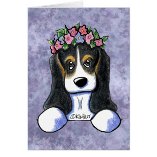 Bloemenmeisje Basset Hond