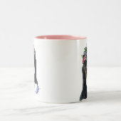 Bloemenmeisje Basset Tweekleurige Koffiemok (Center)