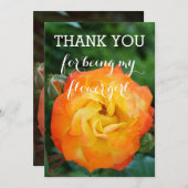 Bloemenmeisje Bedankt Uitnodiging Kaart (Voorkant / Achterkant)