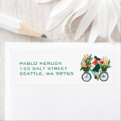 Bloemenmeisje Bicycle Schattige aangepast postadre Etiket (Insitu)