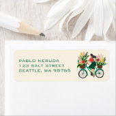 Bloemenmeisje Bicycle Schattige aangepast postadre Etiket (Insitu)