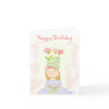 Bloemenmeisje Birthday Kaart