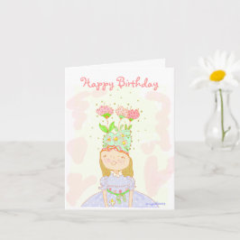 Bloemenmeisje Birthday Kaart