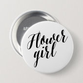 Bloemenmeisje Black Script Button (Voorkant /achterkant)