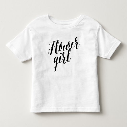 Bloemenmeisje Black Script-Shirt Kinder Shirts (Voorkant)