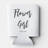 Bloemenmeisje Black White Bridal Party Weddenschap Blikjeskoeler (Achterkant)