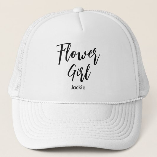 Bloemenmeisje Black White Wedding Trucker Pet (Voorkant)