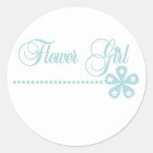 Bloemenmeisje Blauwgroen Elegance Ronde Sticker (Voorkant)