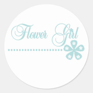 Bloemenmeisje Blauwgroen Elegance Ronde Sticker