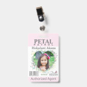 Bloemenmeisje Bloemblaad Patrol Badge blozen (Voorzijde met clip)