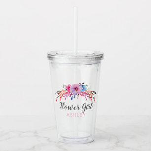 Bloemenmeisje Bloemen Personalized Acryl Drinkbeker