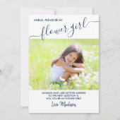 Bloemenmeisje Blue and White Photo proposal Kaart (Voorkant)