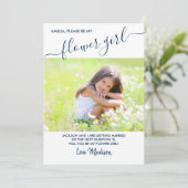 Bloemenmeisje Blue and White Photo proposal Kaart (Staand voorkant)