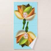 Bloemenmeisje Blue badhanddoek -  (Badhanddoek)