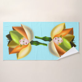 Bloemenmeisje Blue badhanddoek - 