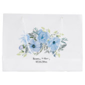 Bloemenmeisje Blue Peony Bloemenbruiloft Dank u Groot Cadeauzakje (Achterkant)