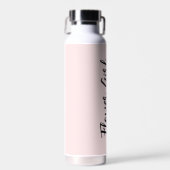 Bloemenmeisje Blush Roze Bruiloftsfeest Waterfles (Voorkant)