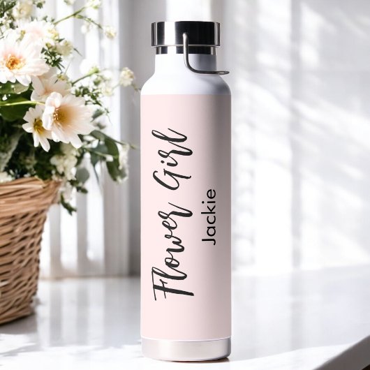 Bloemenmeisje Blush Roze Bruiloftsfeest Waterfles