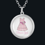 Bloemenmeisje Bridal Wedding Party Dress Ketting<br><div class="desc">Ketting heeft een originele markeerafbeelding van een  roze bloemenjurk,  met BLOEMENMEISJE in een  onbedekt lettertype. Een perfect cadeau voor het bloemmeisje.</div>