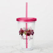 Bloemenmeisje Bridesmaid Gift Floral Wedding Tumbl Acryl Drinkbeker (Voorkant)