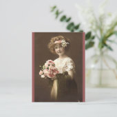Bloemenmeisje Briefkaart (Staand voorkant)