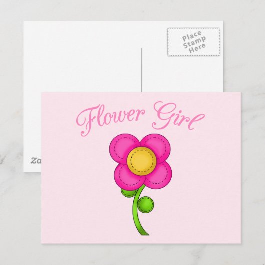 Bloemenmeisje Briefkaart (Voorkant / Achterkant)