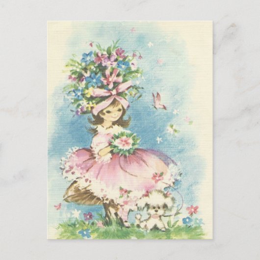  Bloemenmeisje Briefkaart (Voorkant)