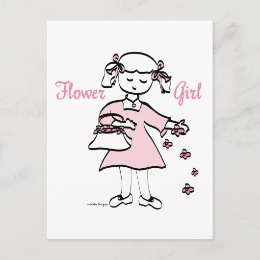 Bloemenmeisje Briefkaart (Voorkant)