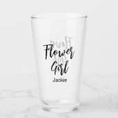 Bloemenmeisje Bruiloft Zwart Wit Glas Cup (Voorkant)