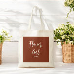 Bloemenmeisje Bruine Terracotta Bruidsmeisje Tote  Bag<br><div class="desc">Bloemenmeisje Terracotta Bruine Tote Tas of Trouwen,  Bruiloft,  Bruidsfeest,  Meidenavakantie. Bekijk meer producten met dit ontwerp in de onderstaande collectie.</div>