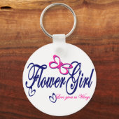 Bloemenmeisje/Butterfly Sleutelhanger (Voorkant)