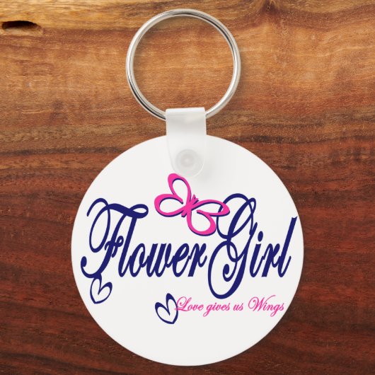Bloemenmeisje/Butterfly Sleutelhanger (Voorkant)