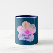 Bloemenmeisje Cadeau Favor Bruiloften 2020 Blauw R Tweekleurige Koffiemok (Center)