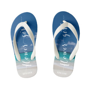 Bloemenmeisje Calligrafie Beach Wedding Teenslippe Kinder Teenslippers