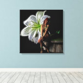 Bloemenmeisje Canvas Afdruk (Insitu (Houten vloer))