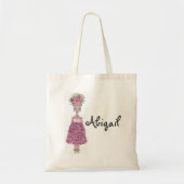 Bloemenmeisje Canvas tas - Personaliseren (Abigail (Voorkant)